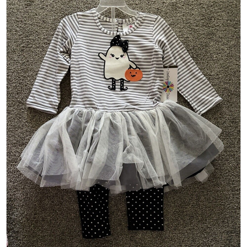 Girls Ghost Halloween Outfit Size 3T NWT